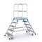 Oboustranný podestový žebřík, hliníkové stupně